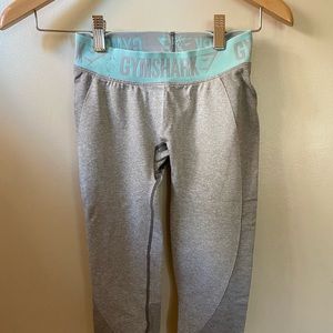 XS Flex Cropped Leggings (Gray/Turquoise)